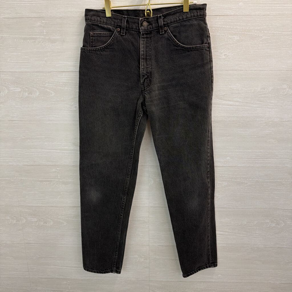 Levi Black Denim Straight Leg Jeans 29 Short