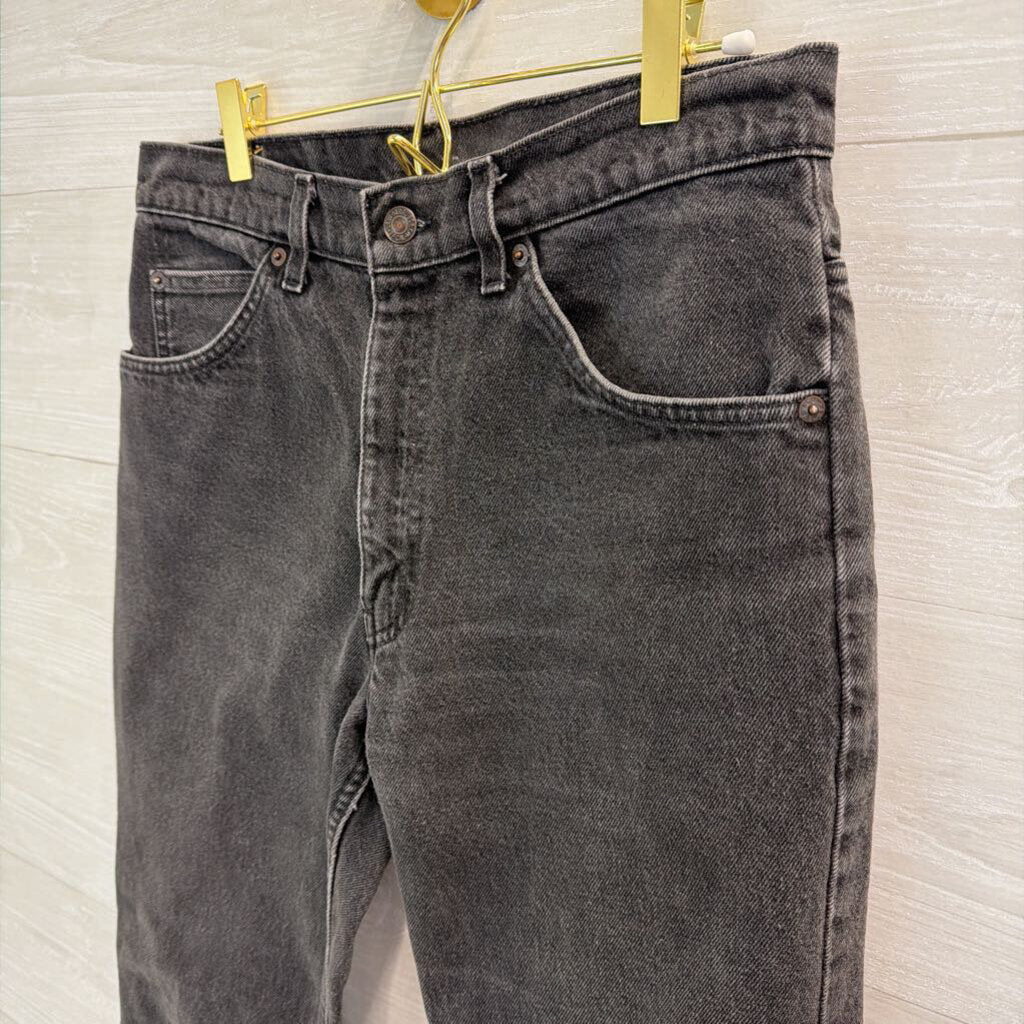 Levi Black Denim Straight Leg Jeans 29 Short