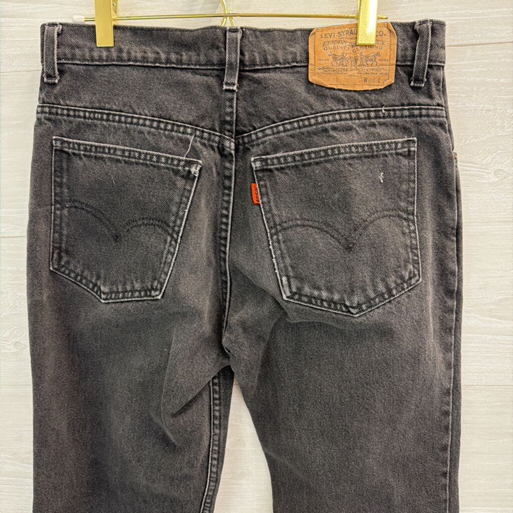 Levi Black Denim Straight Leg Jeans 29 Short