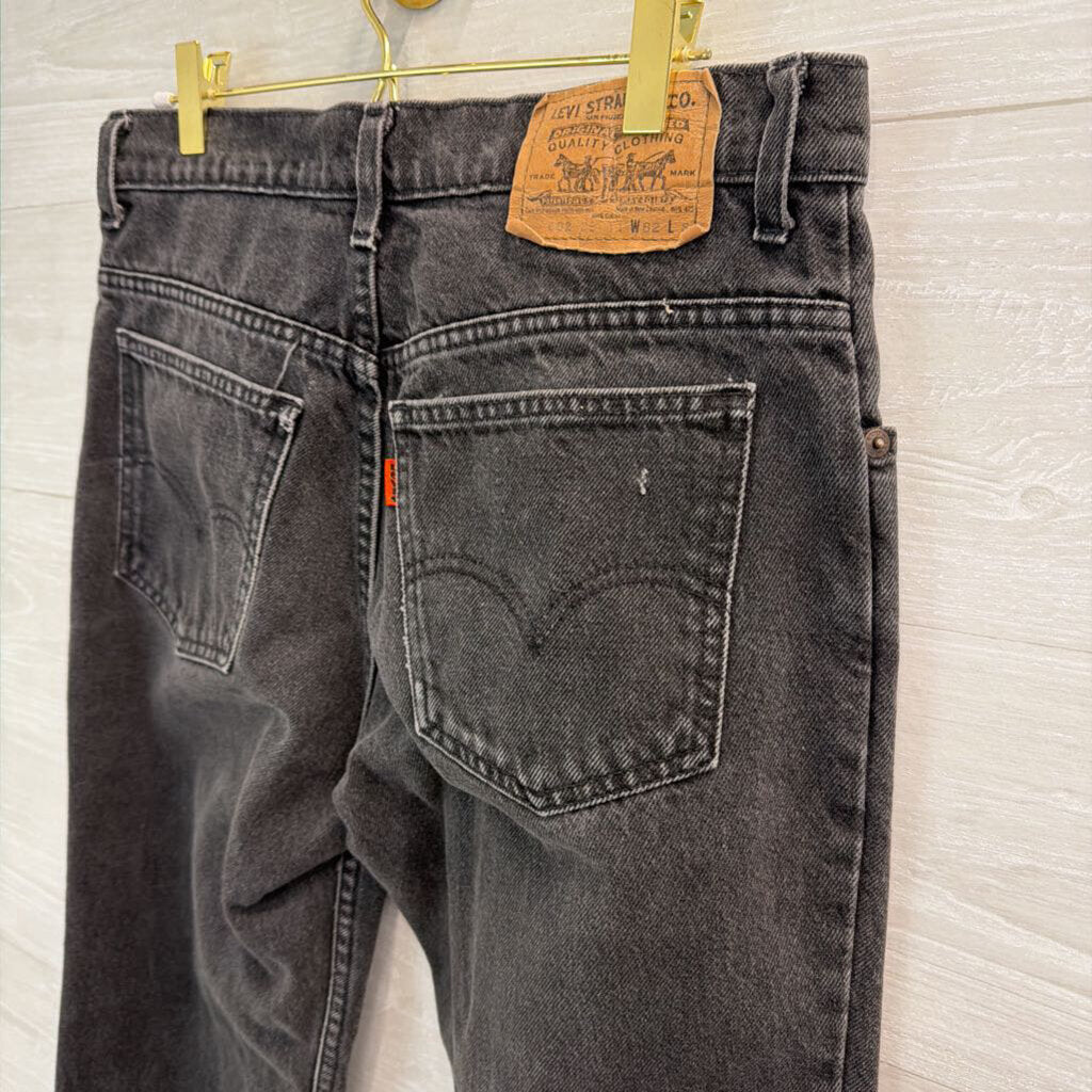 Levi Black Denim Straight Leg Jeans 29 Short