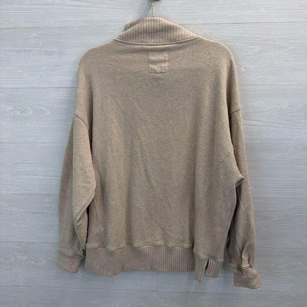 Aerie Beige Mock Neck Long Sleeve Pullover Medium