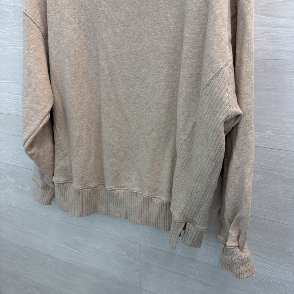 Aerie Beige Mock Neck Long Sleeve Pullover Medium