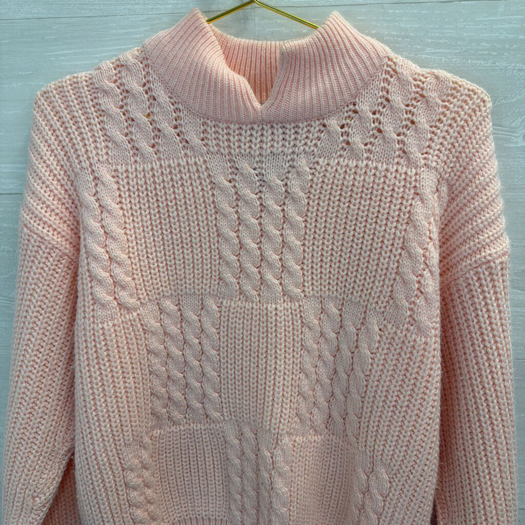Vintage The American Line Pink Knit Mock Neck Sweater Medium