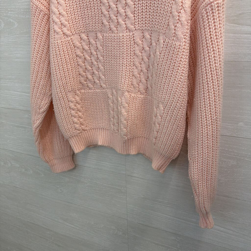 Vintage The American Line Pink Knit Mock Neck Sweater Medium