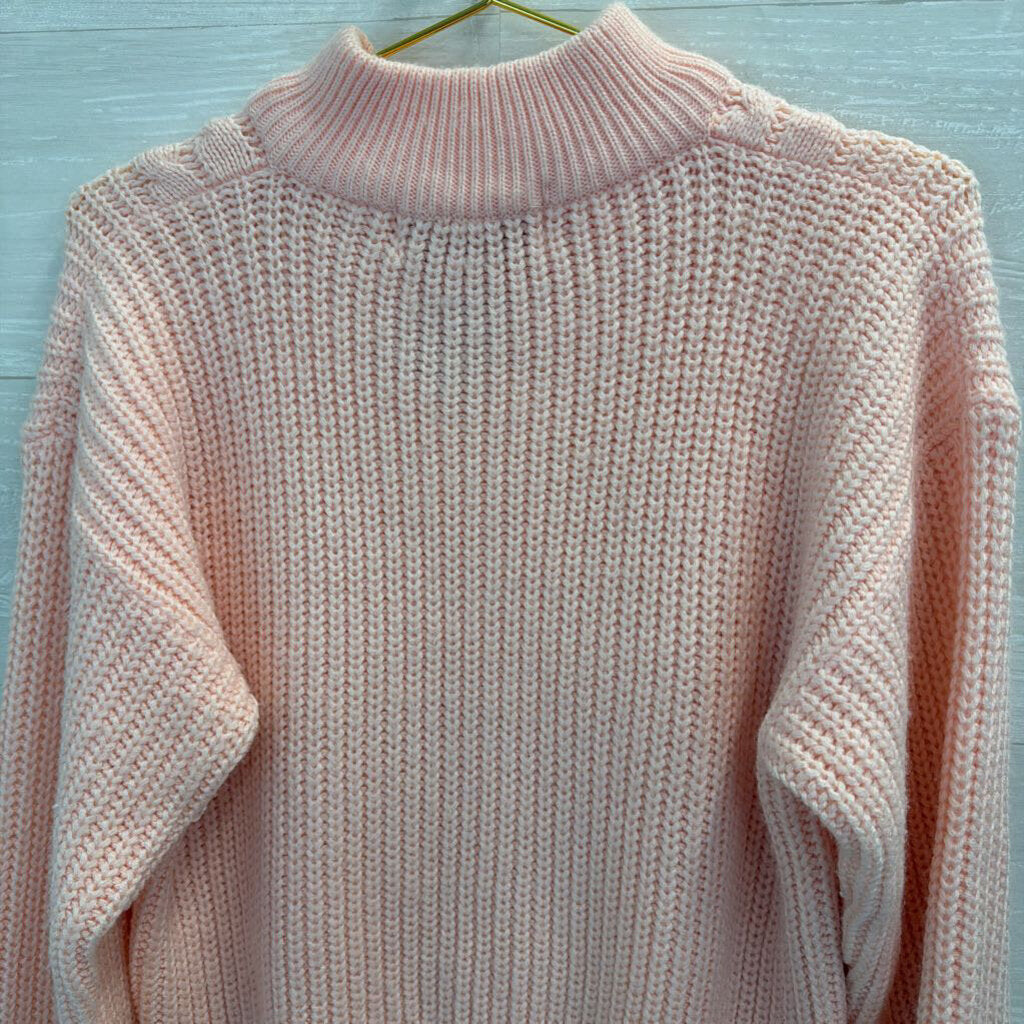 Vintage The American Line Pink Knit Mock Neck Sweater Medium