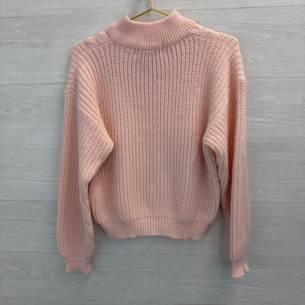 Vintage The American Line Pink Knit Mock Neck Sweater Medium