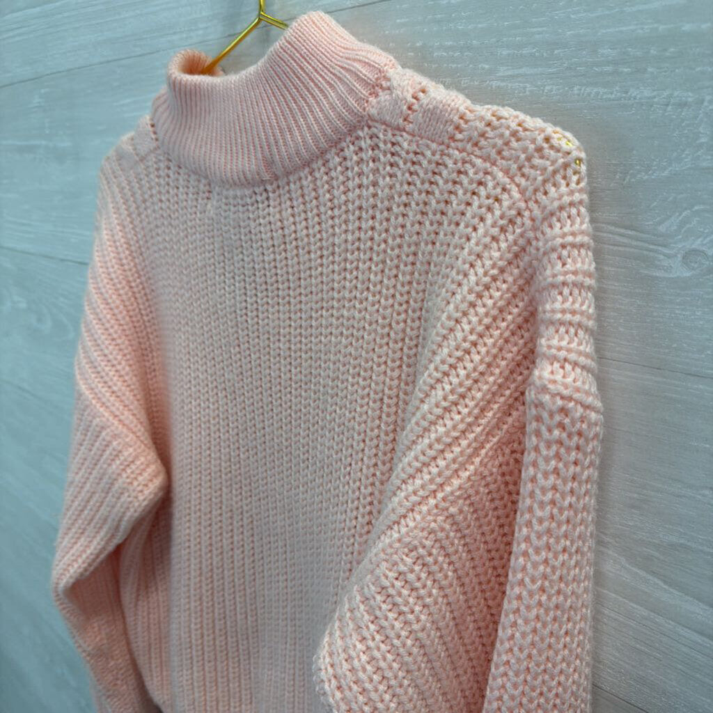 Vintage The American Line Pink Knit Mock Neck Sweater Medium