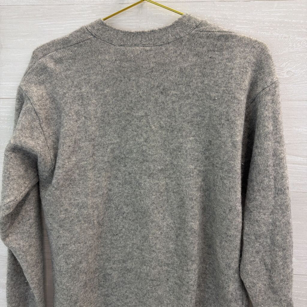 Liz Sport Grey Wool Blend Cardigan Sweater Medium