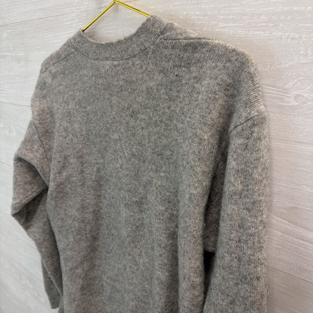 Liz Sport Grey Wool Blend Cardigan Sweater Medium