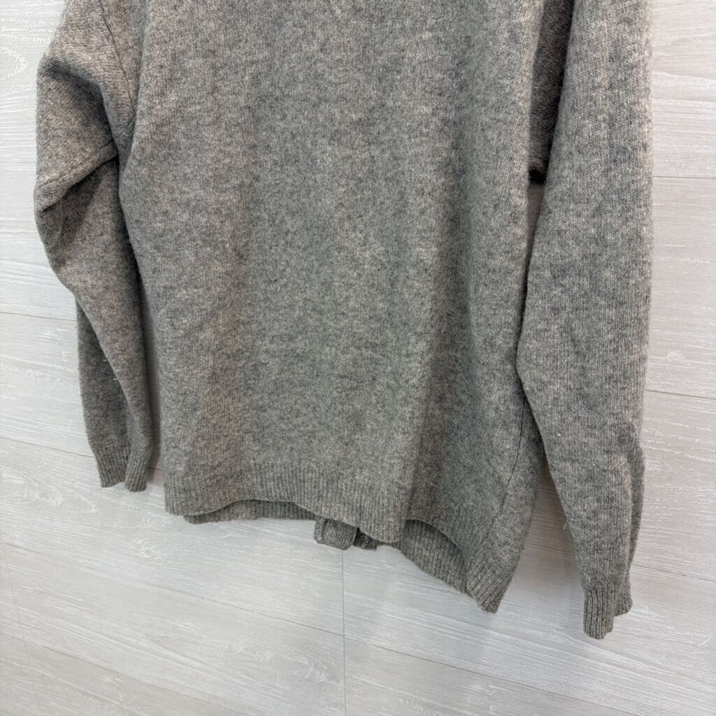 Liz Sport Grey Wool Blend Cardigan Sweater Medium