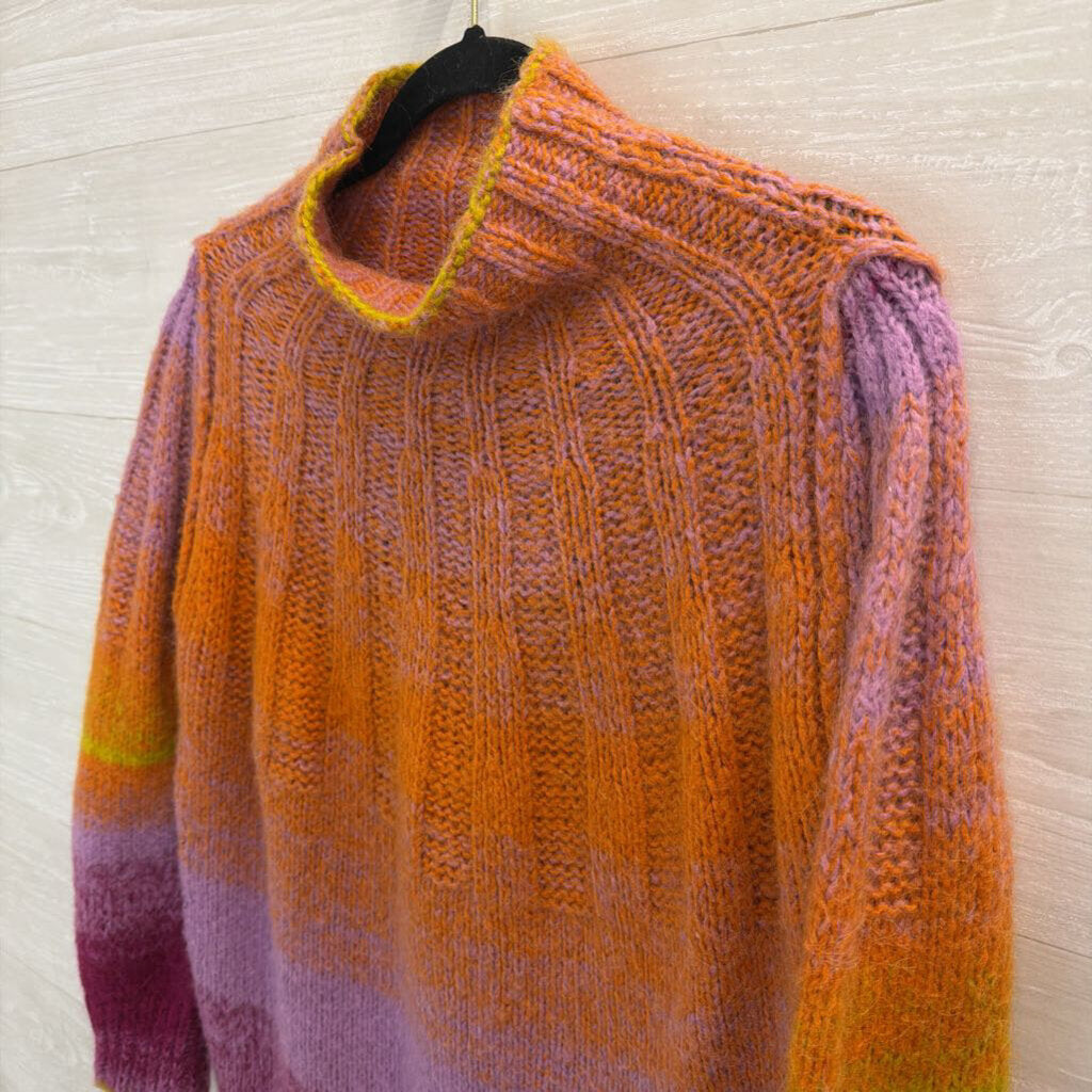 Anthropologie Multi Color Knit Perri Ombre Tunic Sweater Medium