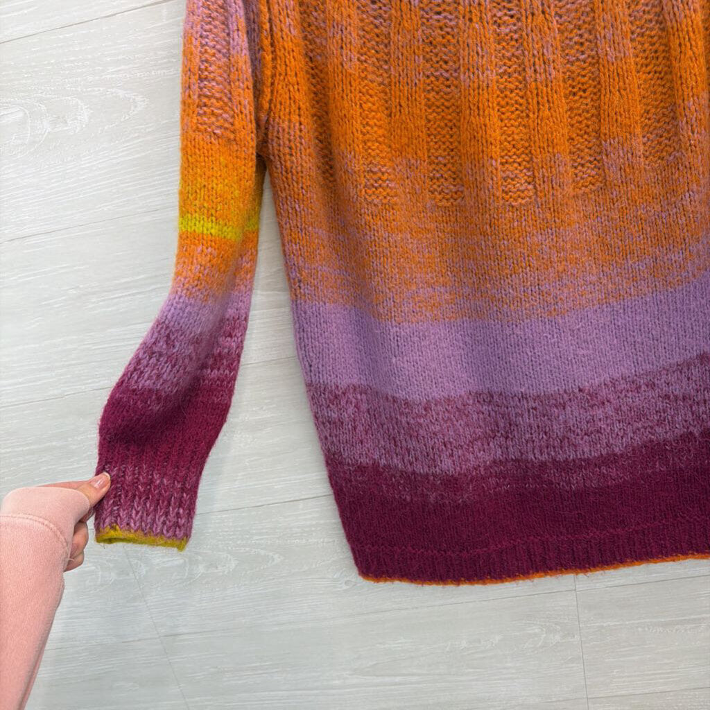 Anthropologie Multi Color Knit Perri Ombre Tunic Sweater Medium