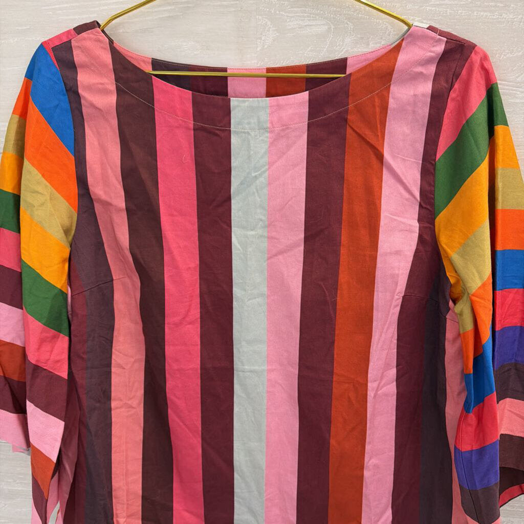 Geisha Designs Multi Color Striped Long Sleeve Top Medium