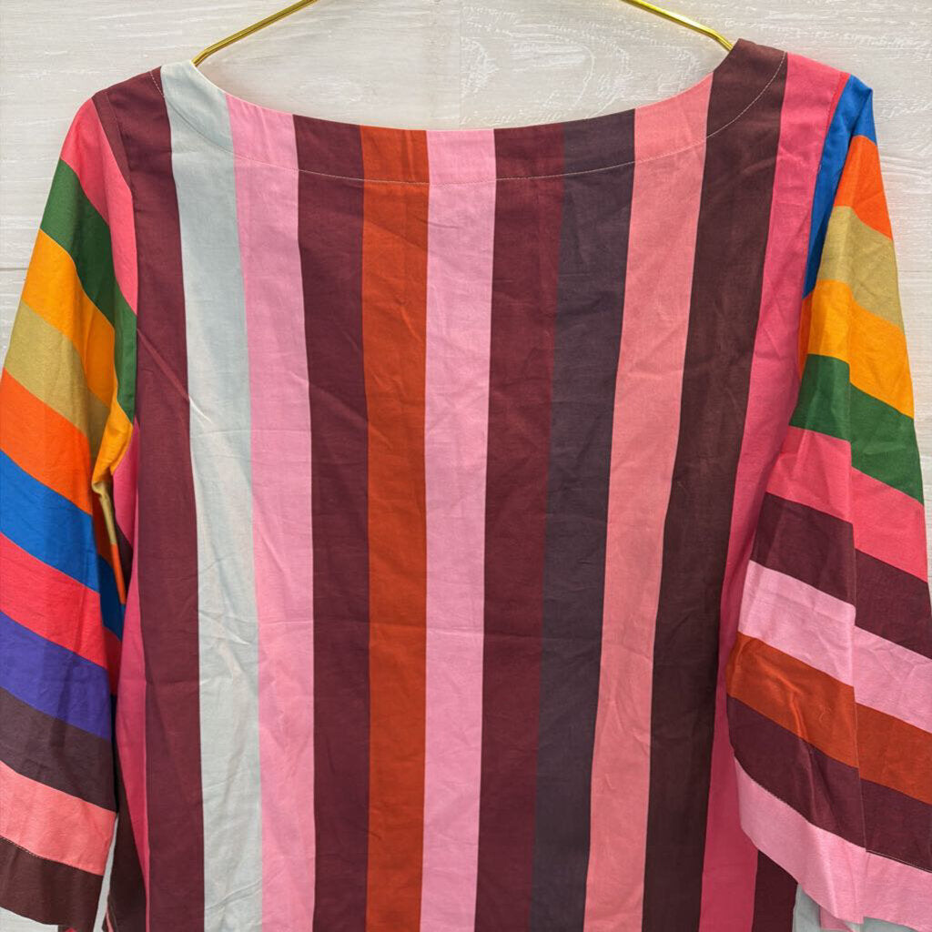 Geisha Designs Multi Color Striped Long Sleeve Top Medium