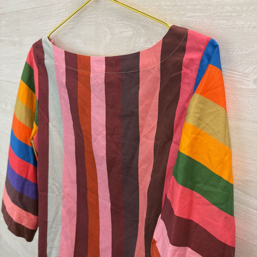 Geisha Designs Multi Color Striped Long Sleeve Top Medium