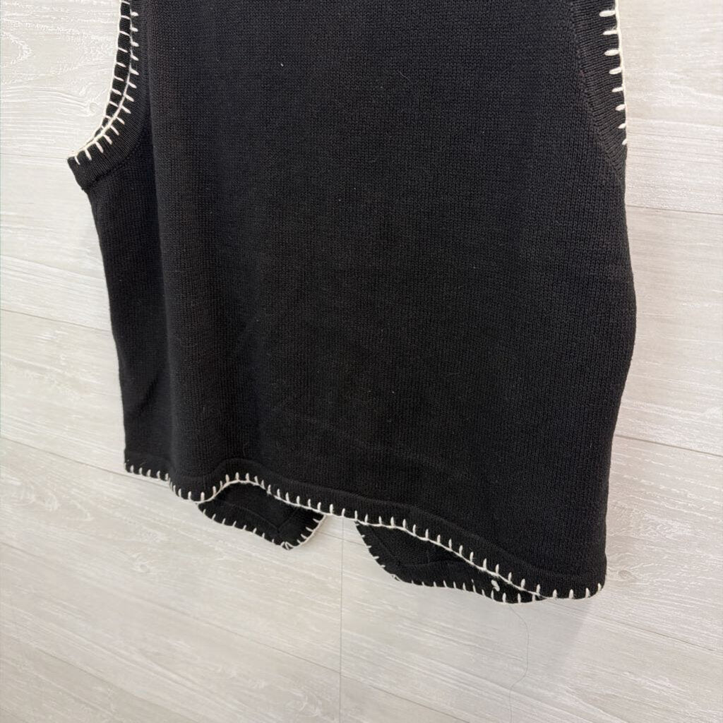 Vintage Victoria Jones Black/ Multi Santa Sweater Vest Large