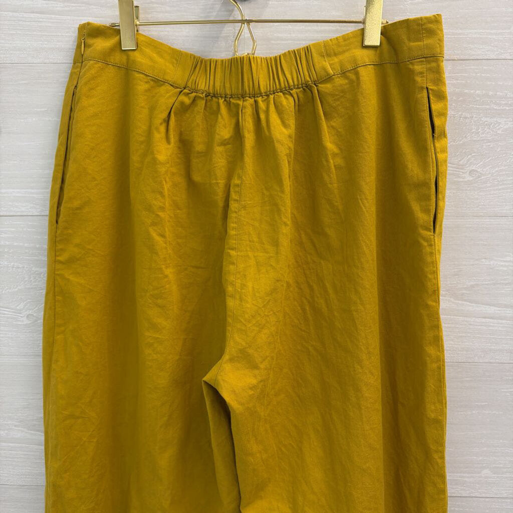 The Drop Mustard Wide Leg Trouser Pants Large