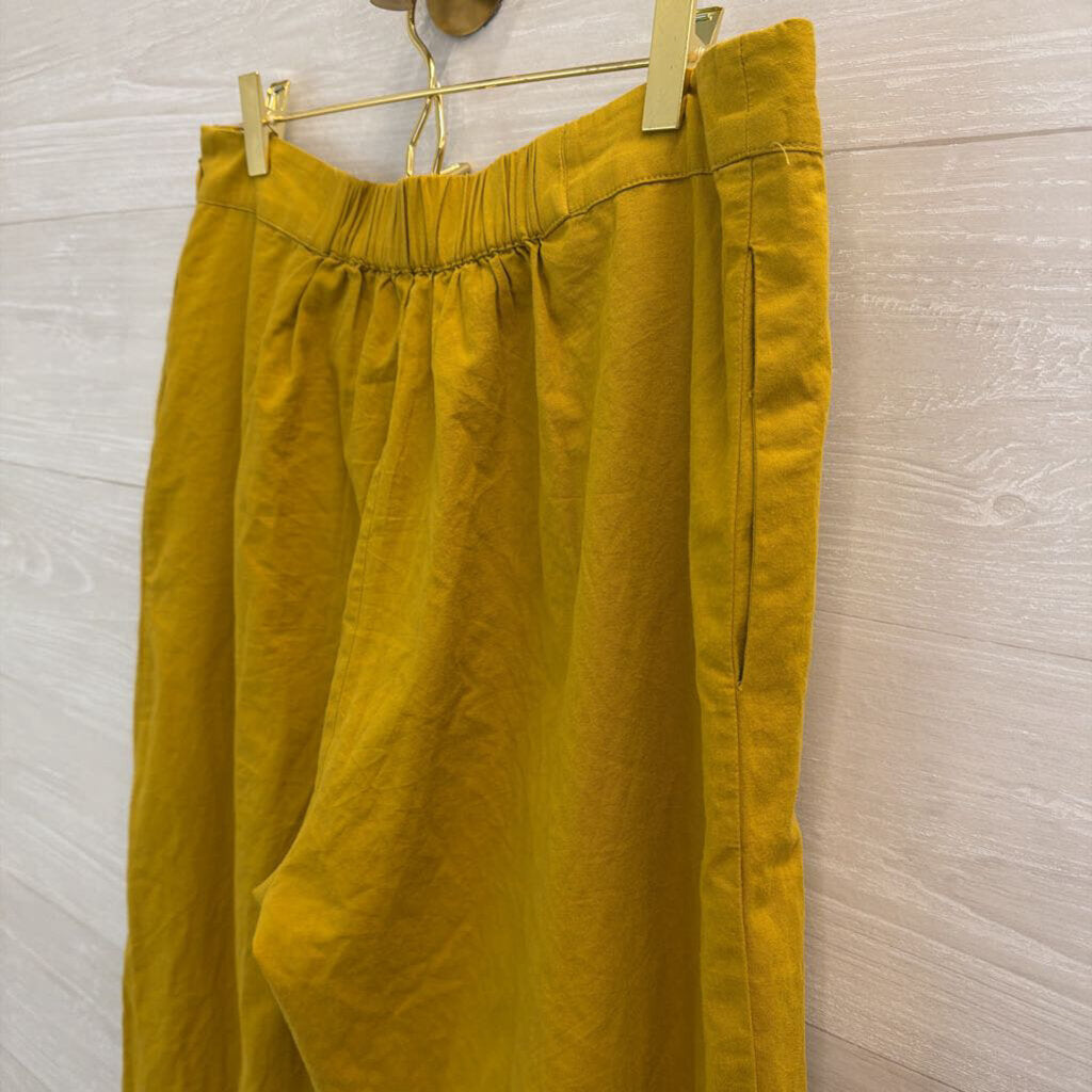 The Drop Mustard Wide Leg Trouser Pants Large