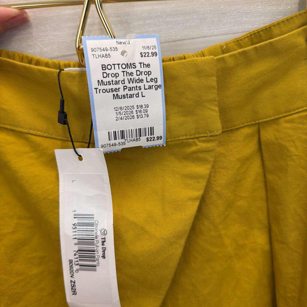 The Drop Mustard Wide Leg Trouser Pants Large