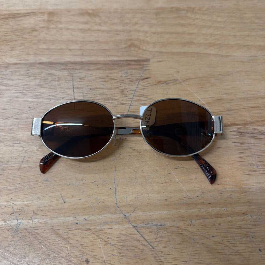 Brown/ Gold Oval Sunglasses
