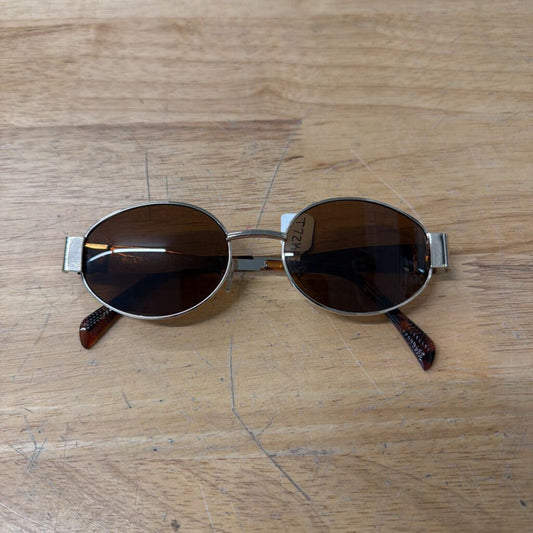 Brown/ Gold Oval Sunglasses