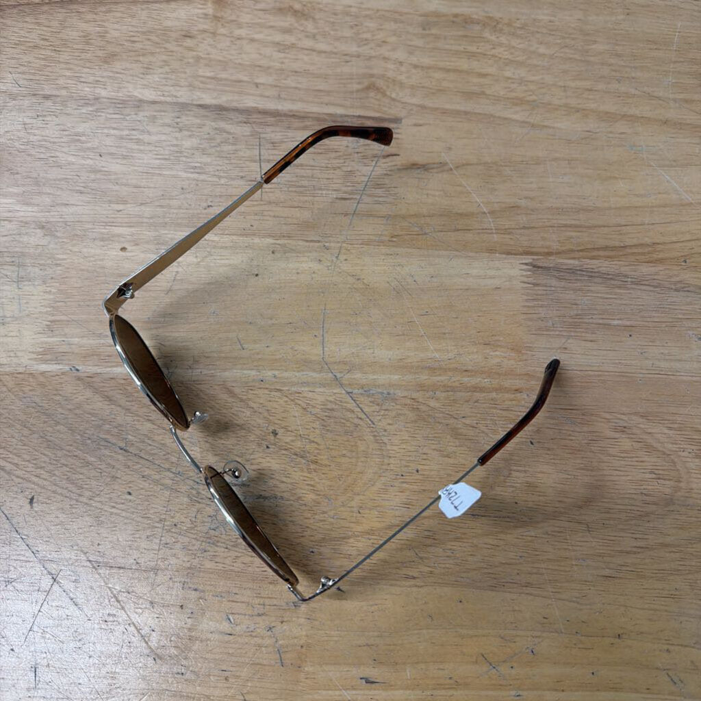 Brown/ Gold Oval Sunglasses