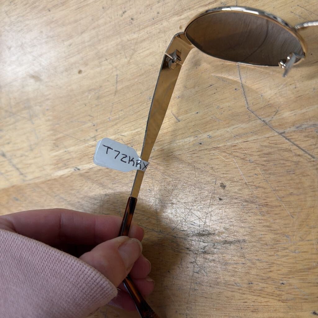 Brown/ Gold Oval Sunglasses