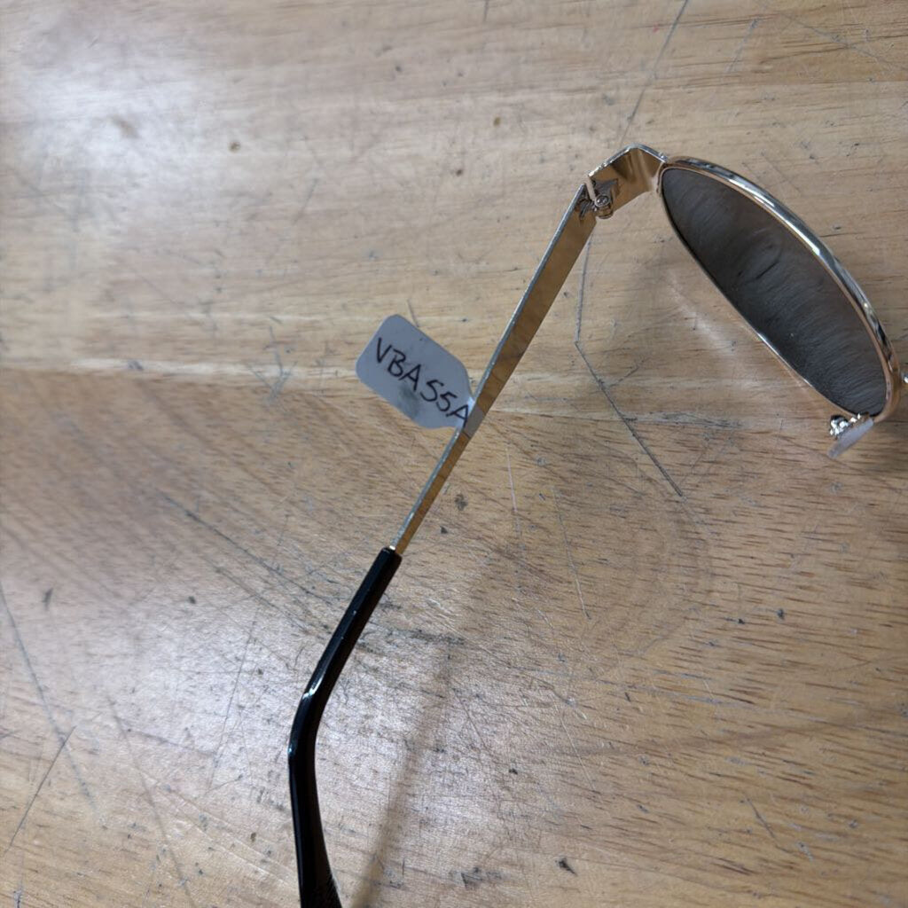 Black/ Gold Oval Sunglasses