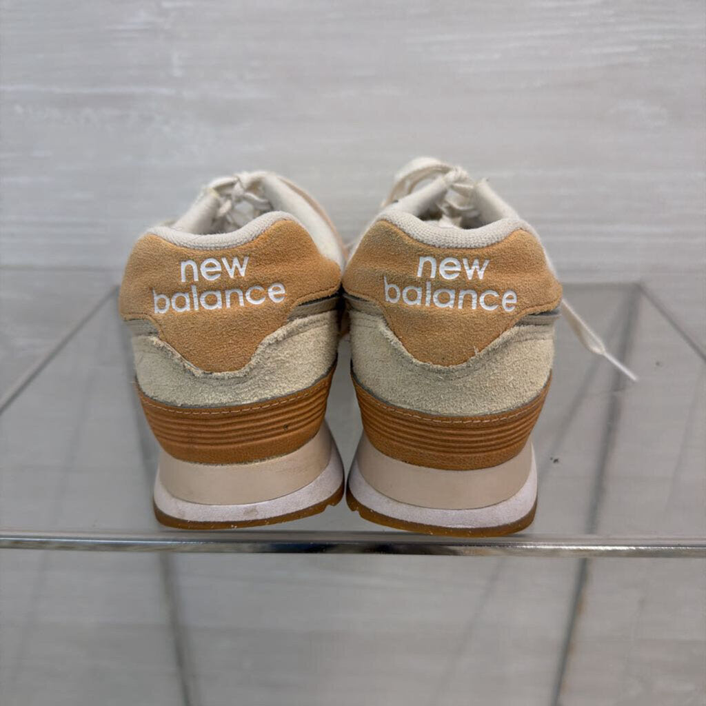 New Balance Beige/ Orange 574 Sneakers 7