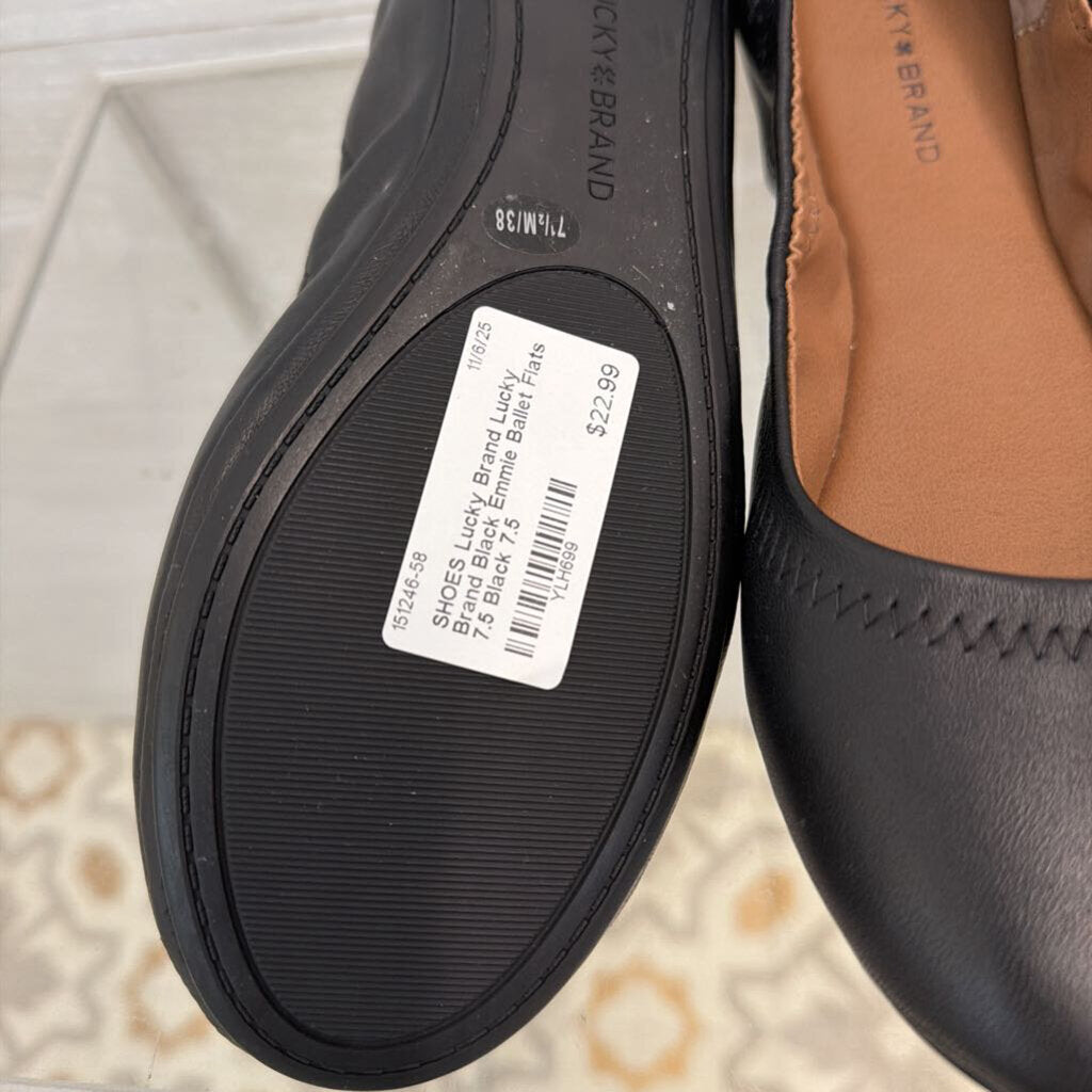 Lucky Brand Black Emmie Ballet Flats 7.5