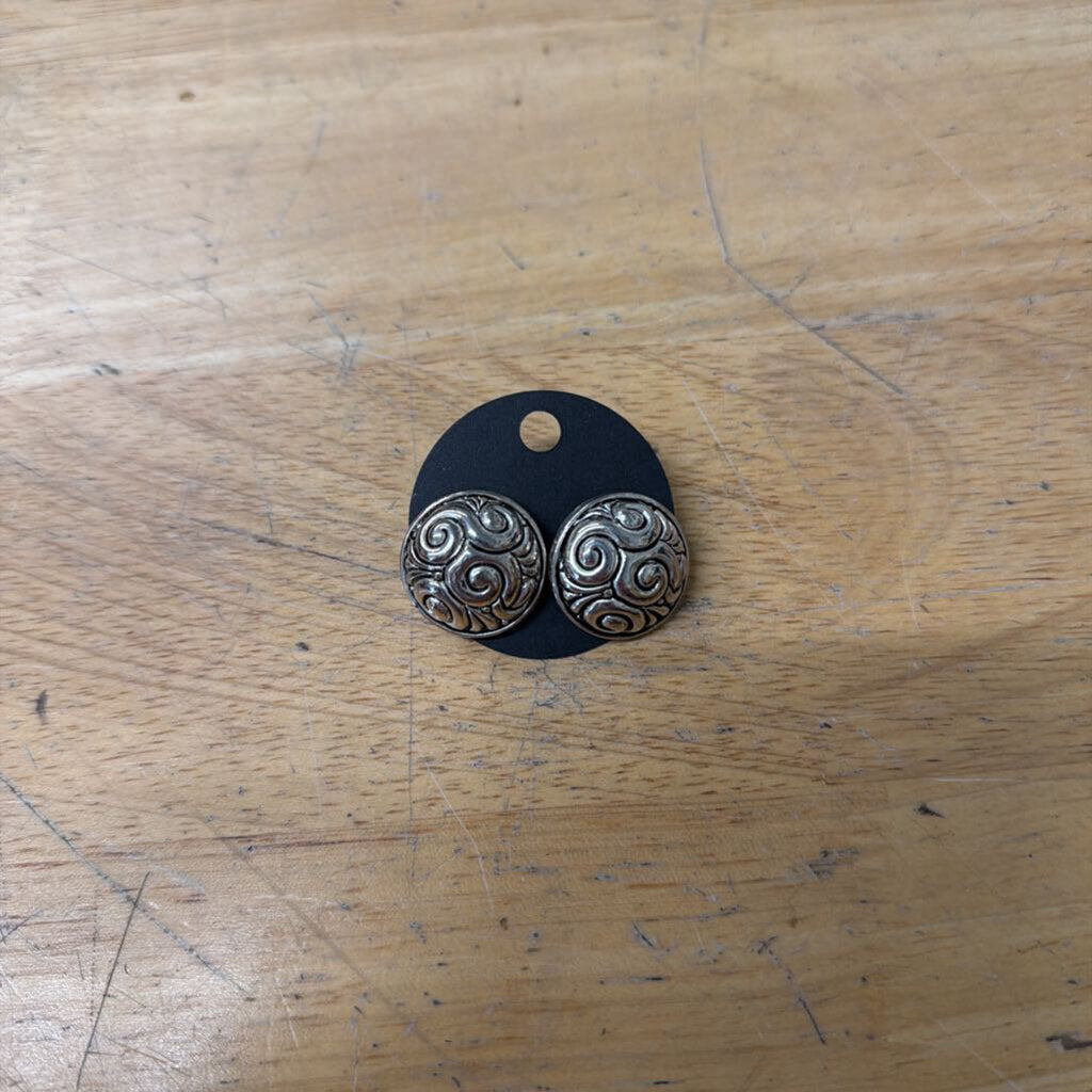 Silver Swirl Stud Earrings