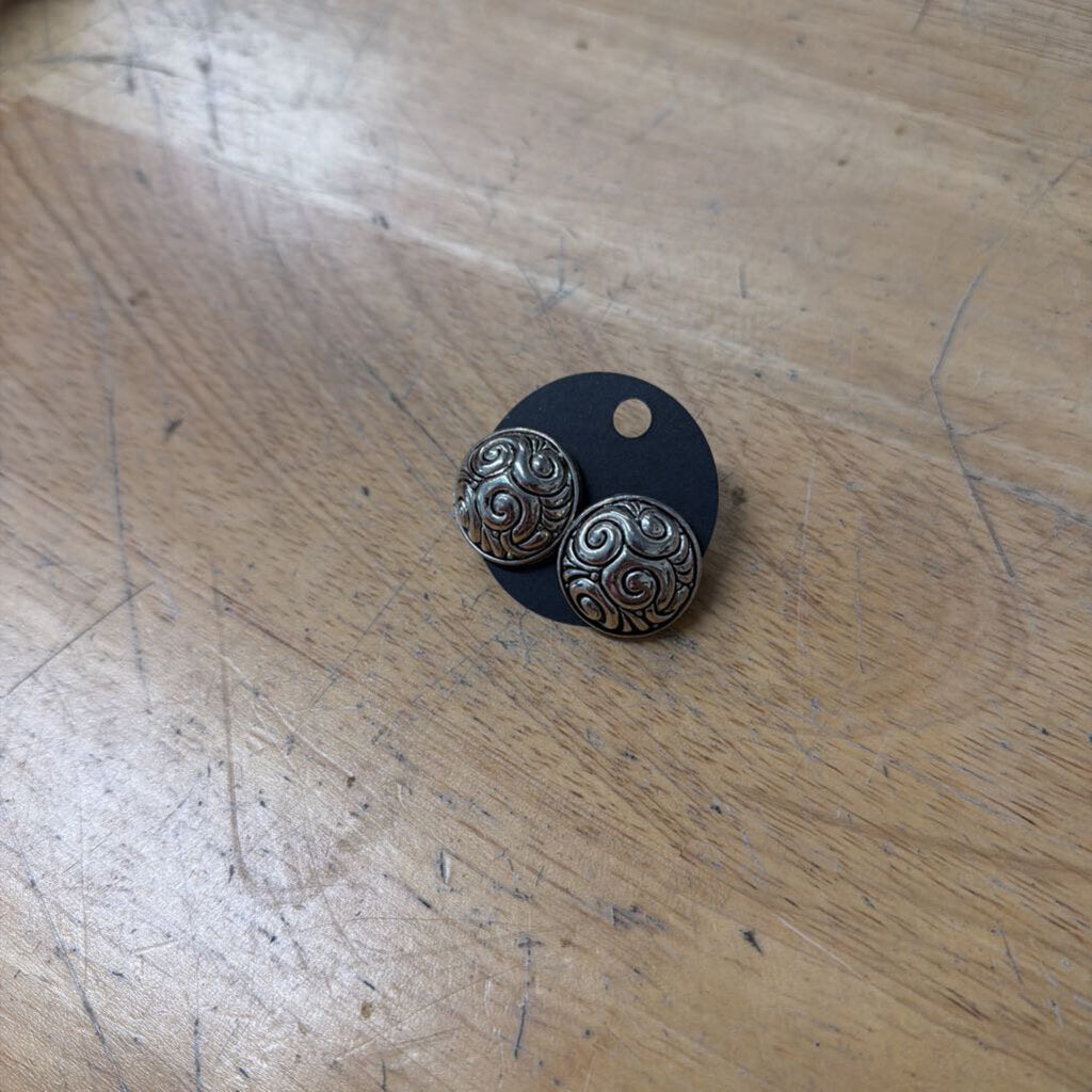 Silver Swirl Stud Earrings