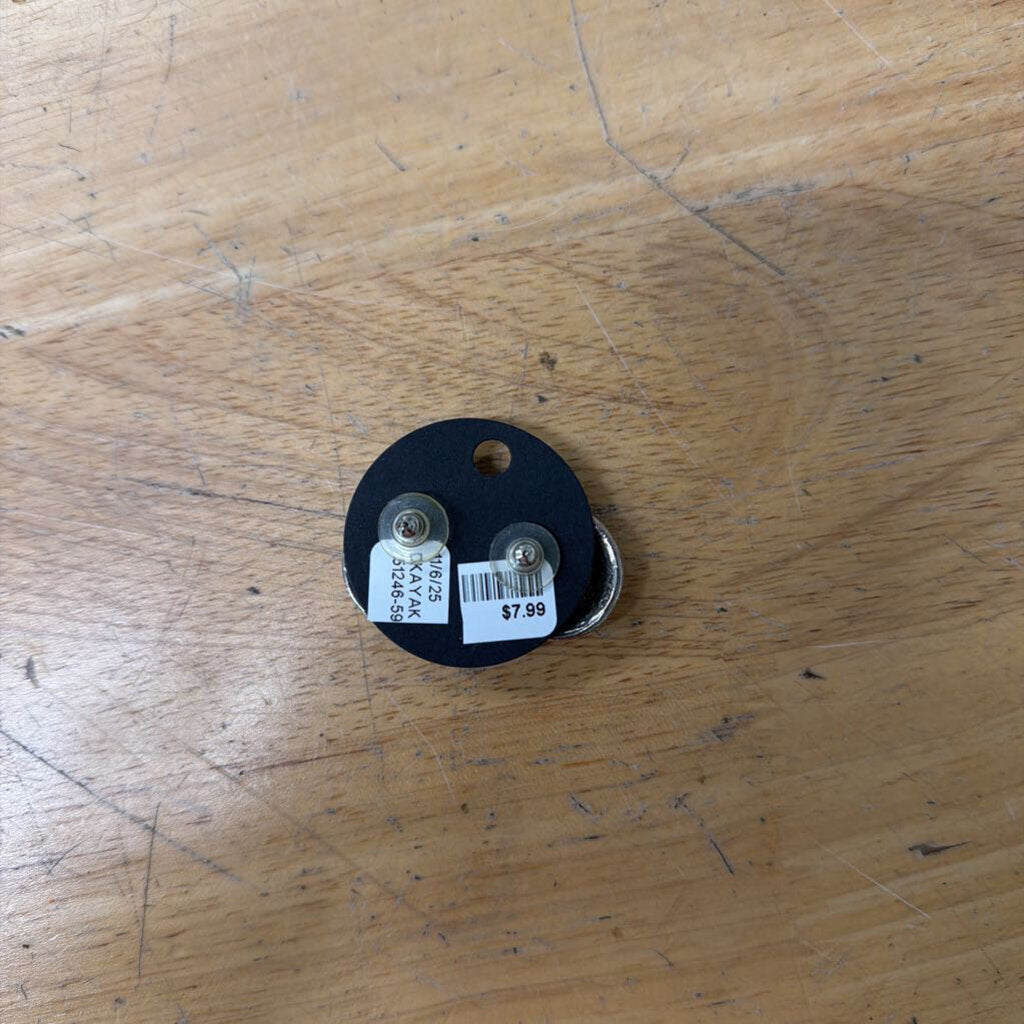 Silver Swirl Stud Earrings