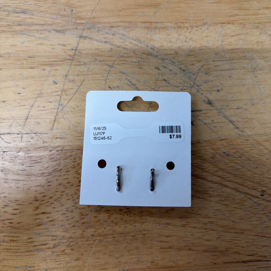 Silver Flower Square Drop Earrings