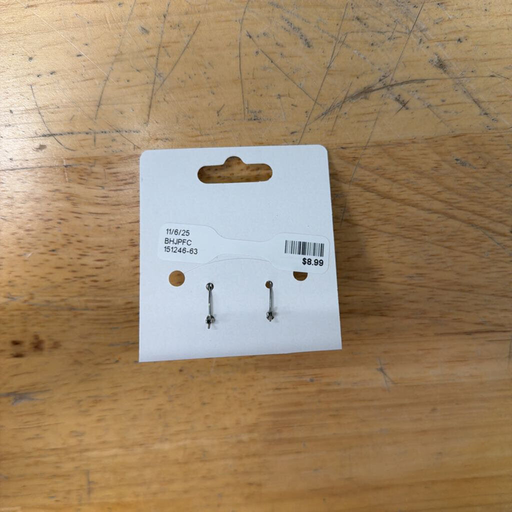 Silver/ Pearl Detail Hoop Earrings