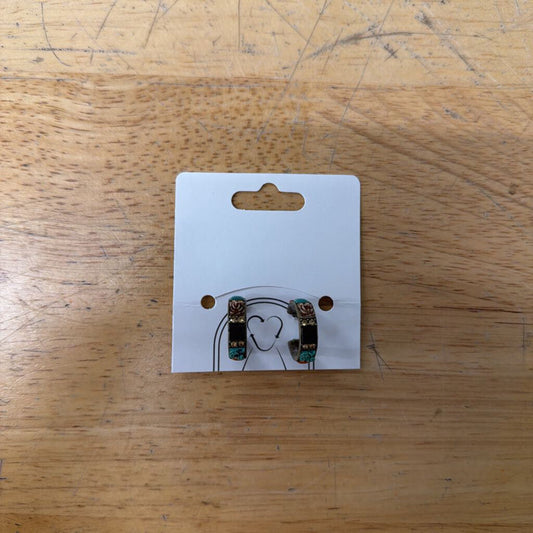 Multi Color Stone Small Hoop Earrings