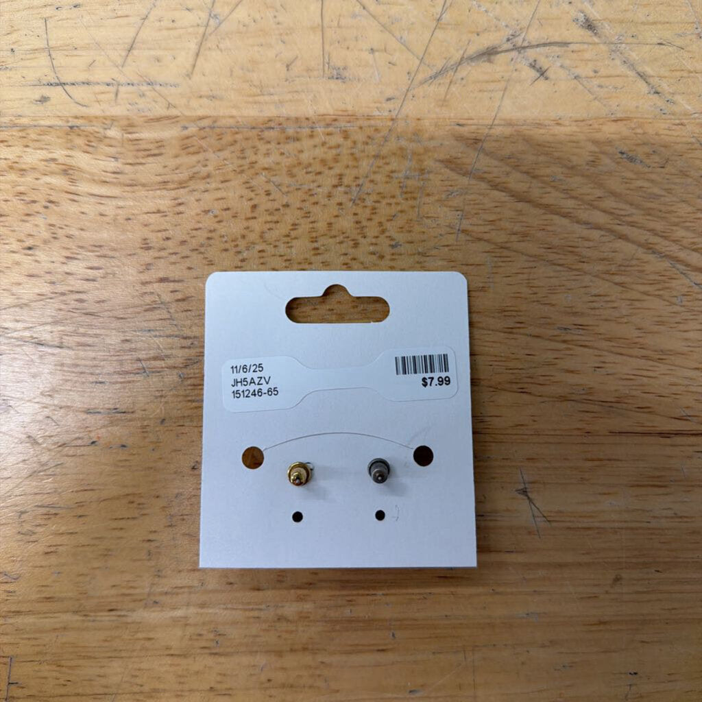 Gold Half Swirl Stud Earrings