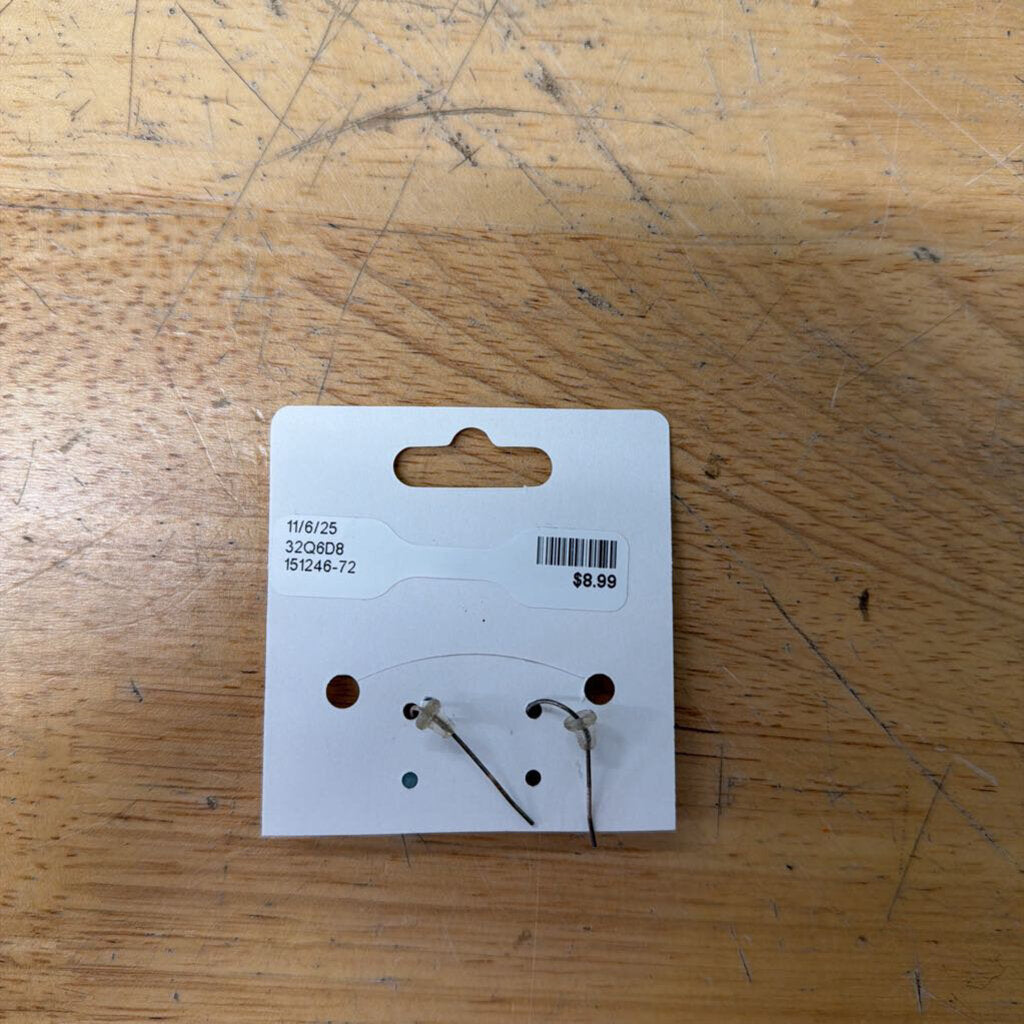 Silver/ Blue Stone Dainty Drop Earrings