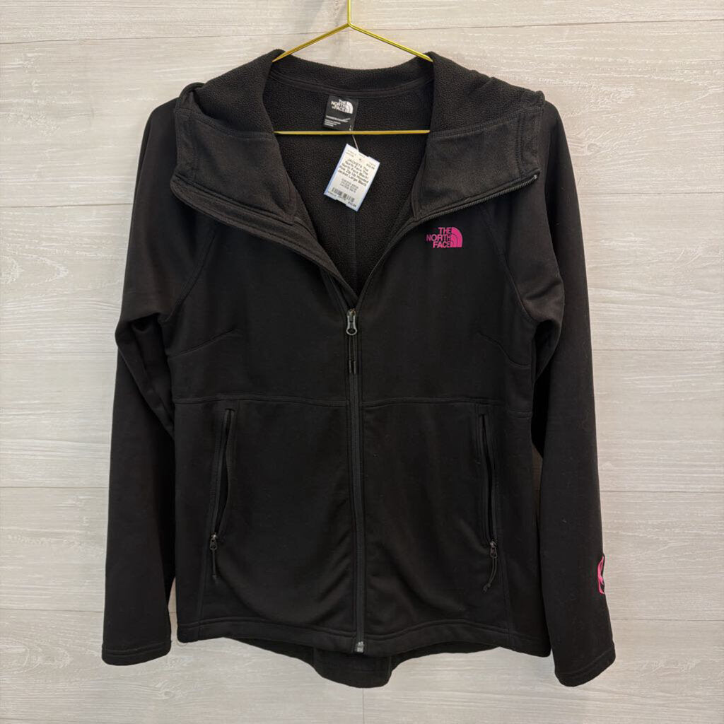 The North Face Black/ Pink Zip Up Hooded Jacket Large