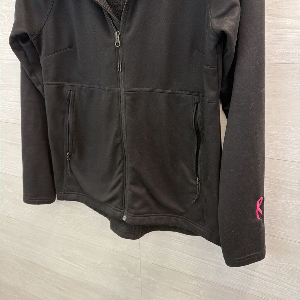 The North Face Black/ Pink Zip Up Hooded Jacket Large