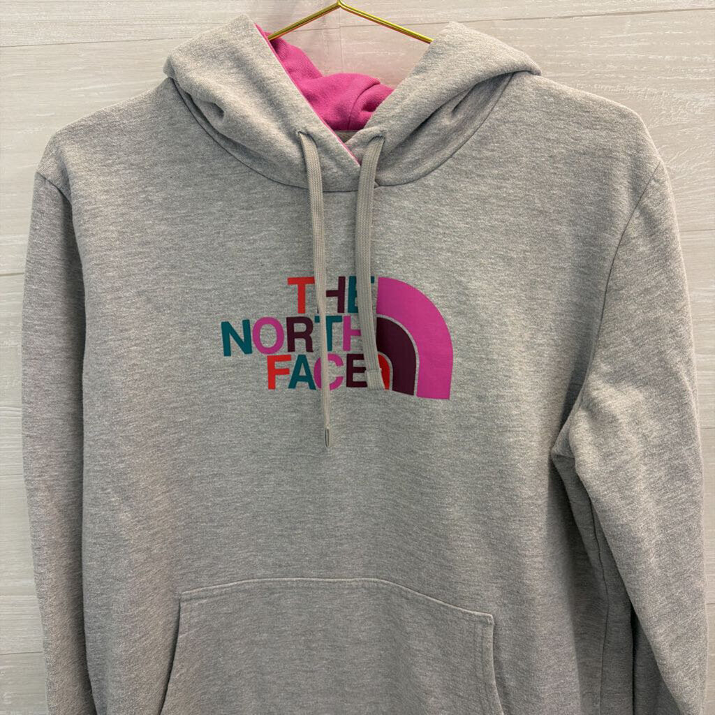 The North Face Grey/ Multi Logo Hoodie Extra Large