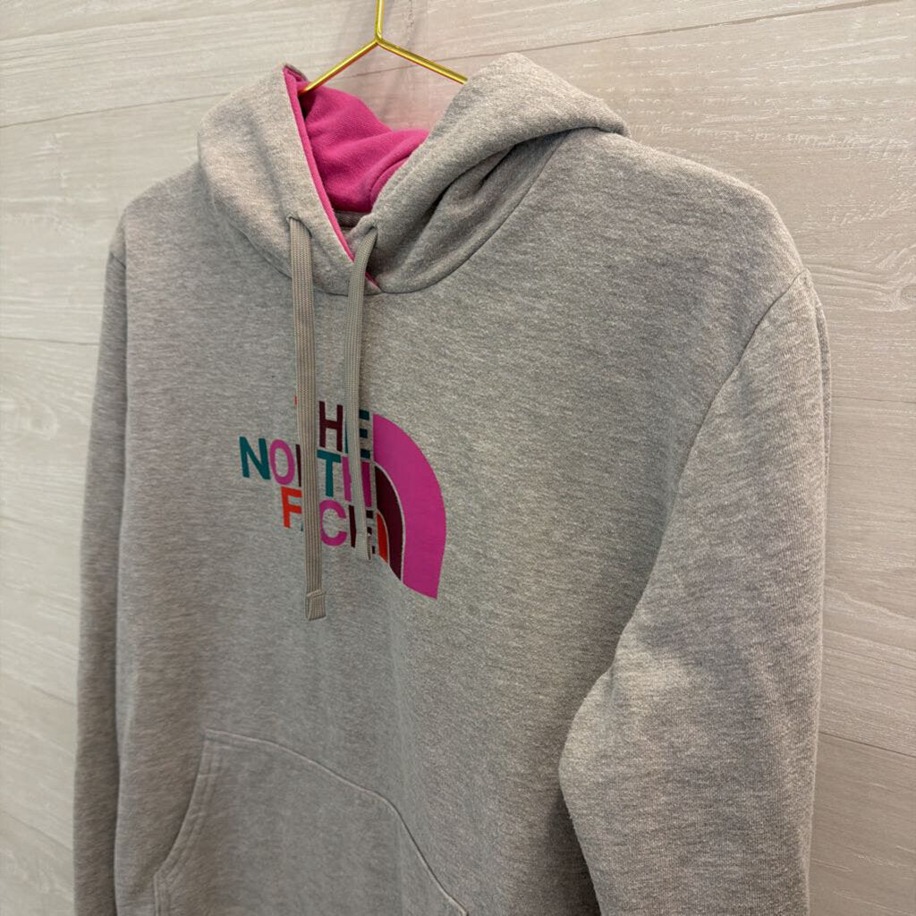 The North Face Grey/ Multi Logo Hoodie Extra Large