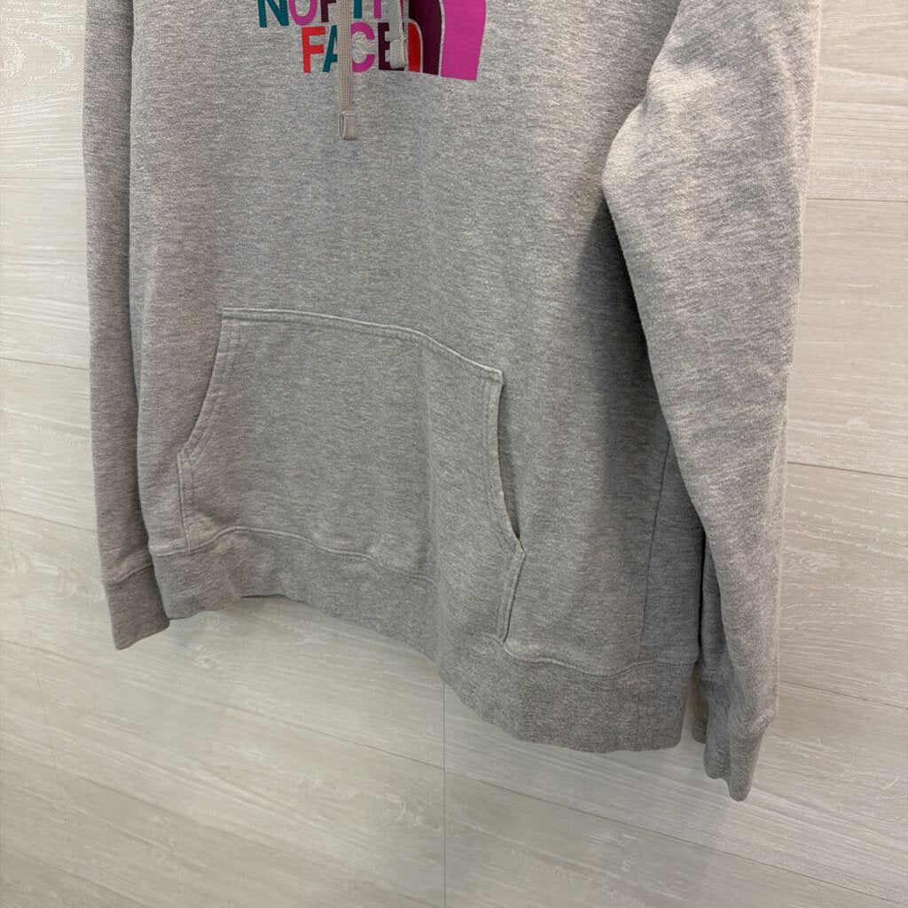 The North Face Grey/ Multi Logo Hoodie Extra Large