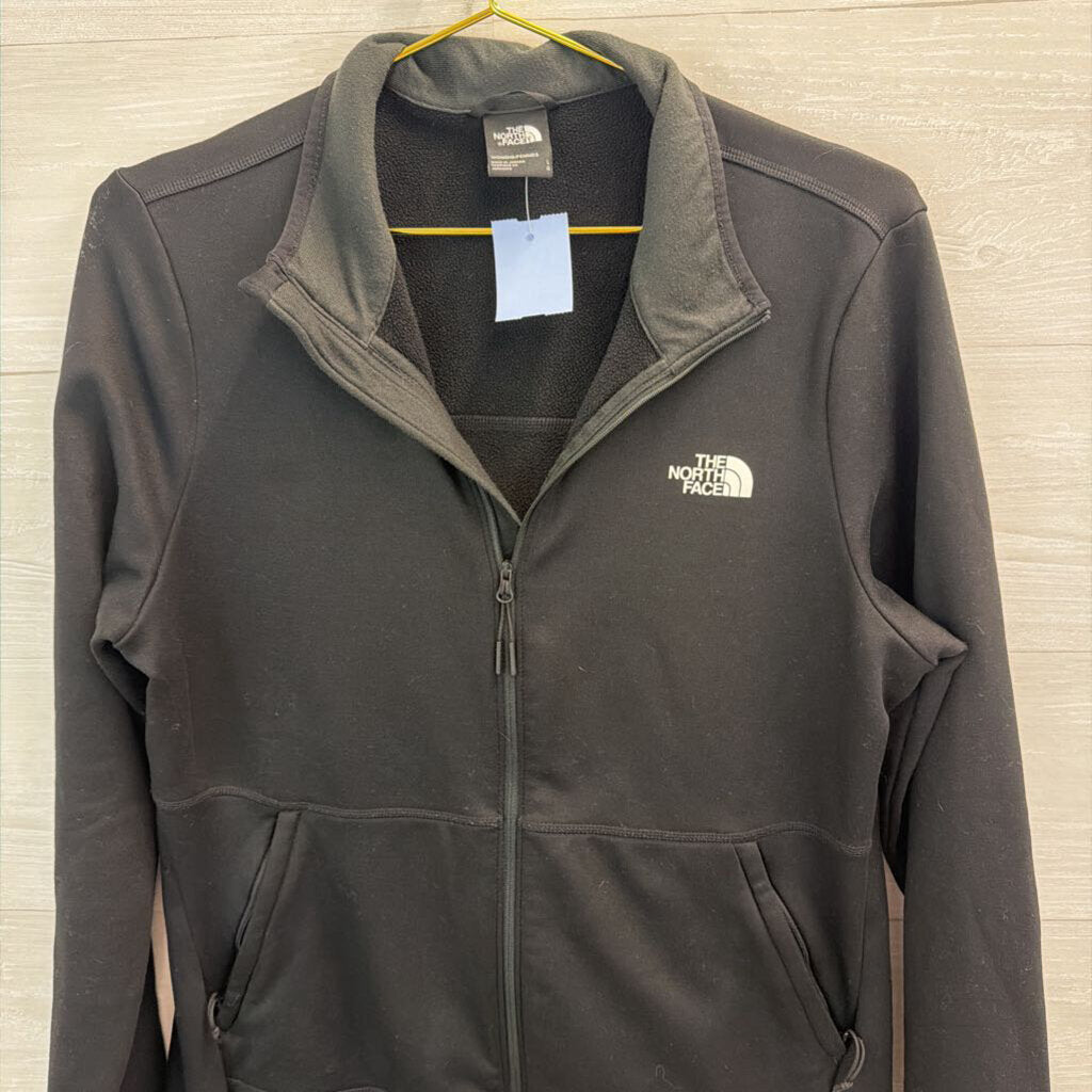 The North Face Black/ White Logo Zip Up Jacket Large