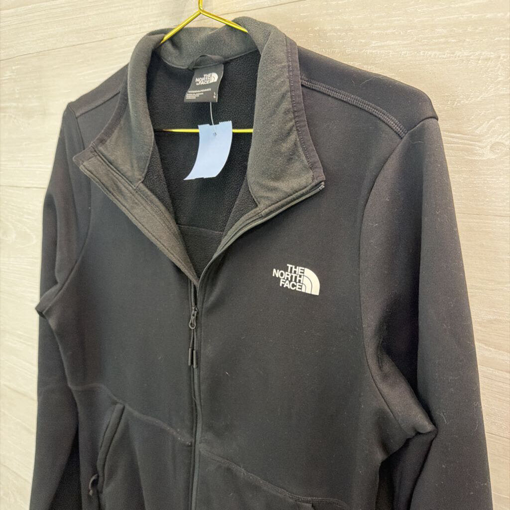 The North Face Black/ White Logo Zip Up Jacket Large