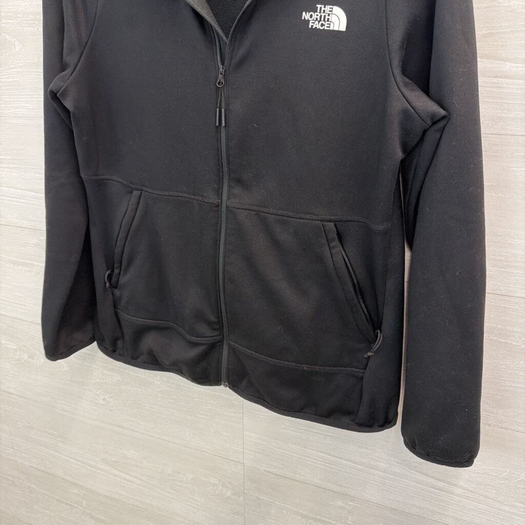 The North Face Black/ White Logo Zip Up Jacket Large