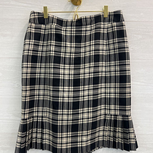 Brooks Brothers 346 Black/White Plaid Skirt 14