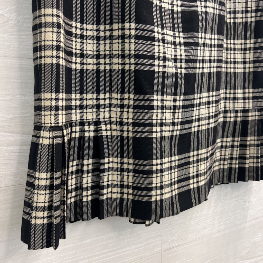 Brooks Brothers 346 Black/White Plaid Skirt 14