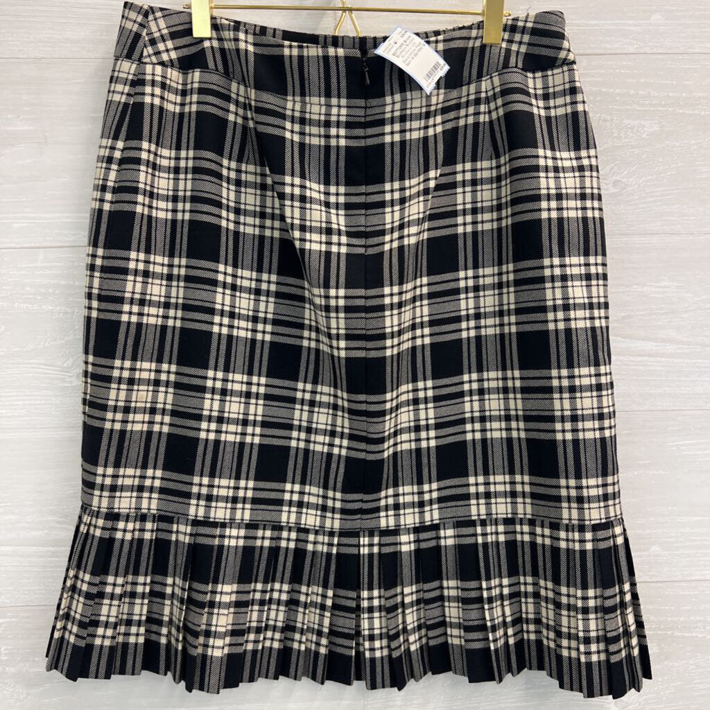 Brooks Brothers 346 Black/White Plaid Skirt 14