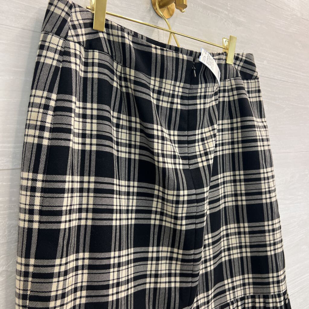Brooks Brothers 346 Black/White Plaid Skirt 14